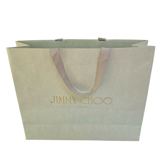 Jimmy Choo London Paper Shopping Bag Ribbon Handles Size 12"x9" - Picture 1 of 3